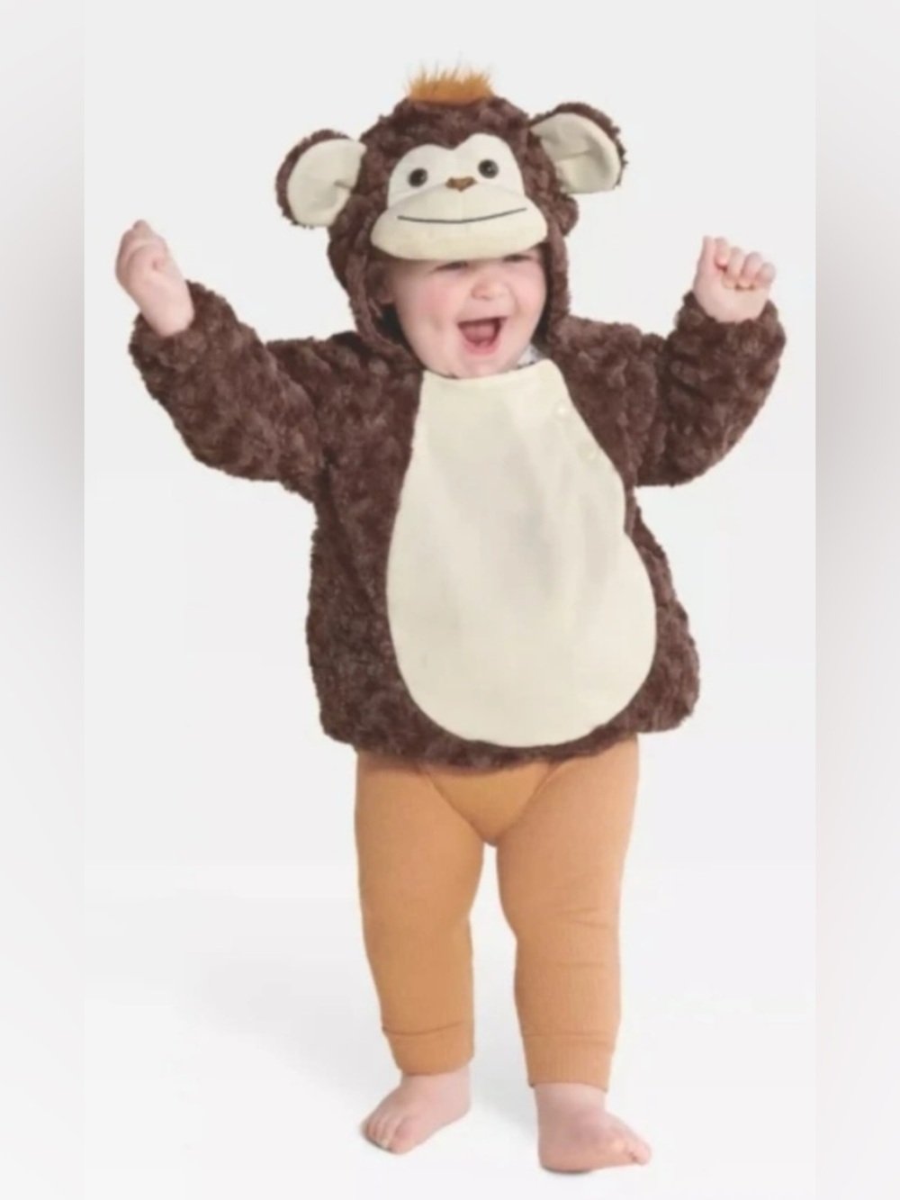 Hide and Eek infant monkey hoodie. Snap front. Sz. 12-18 mos.